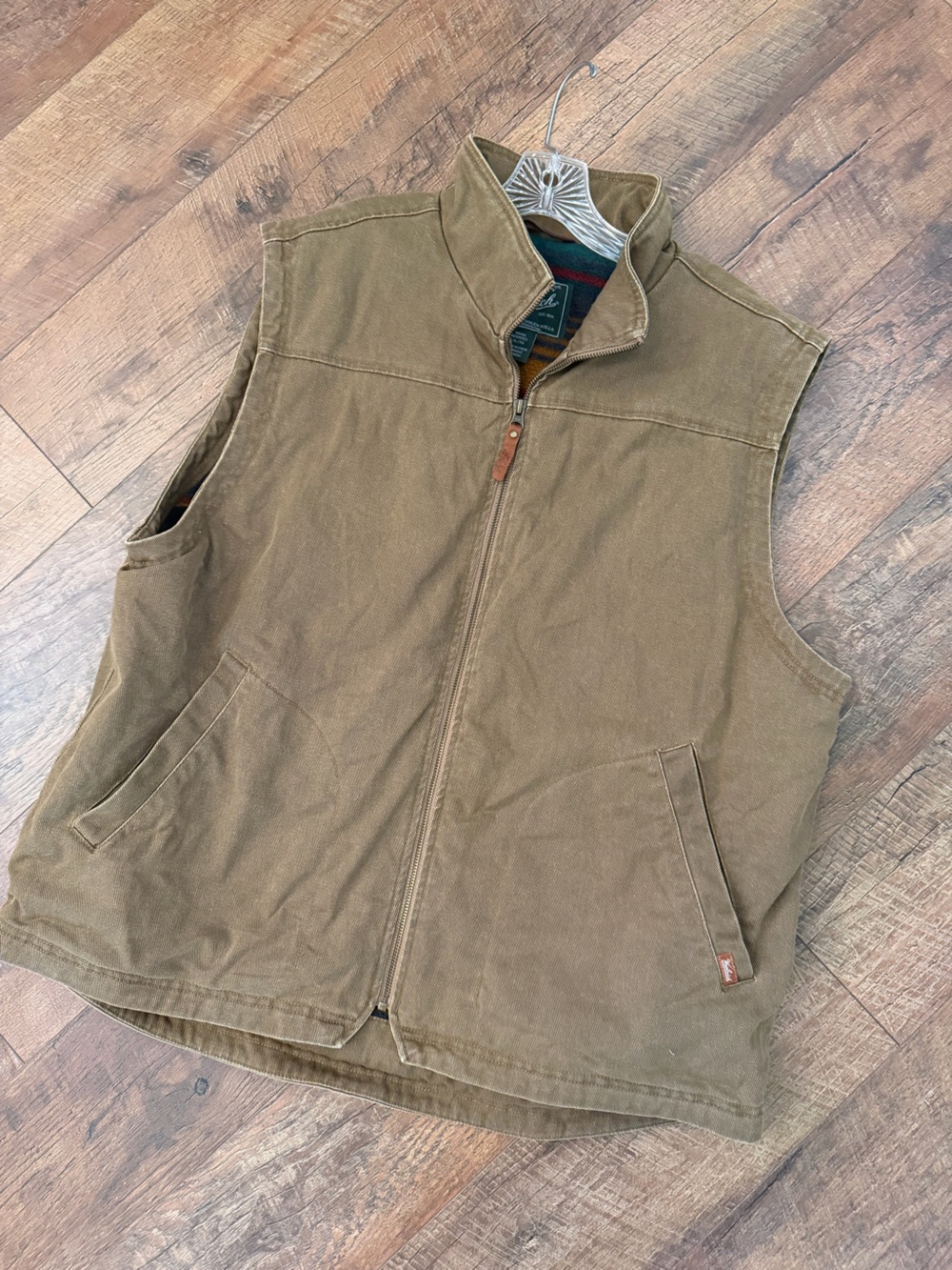 Woolrich Olive Brown Canvas Zip Vest